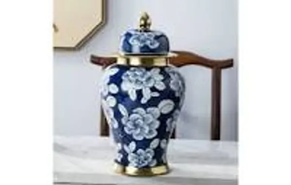 Blue_Pottery_Home_Decor_Azure_Floral_Ginger_Jar