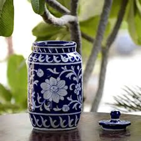 Blue_Pottery_Indigo_Vine_Pattern_Ginger_Jar