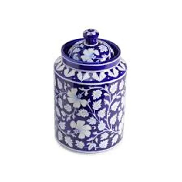 Blue_Pottery_Indigo_Vine_Pattern_Ginger_Jar