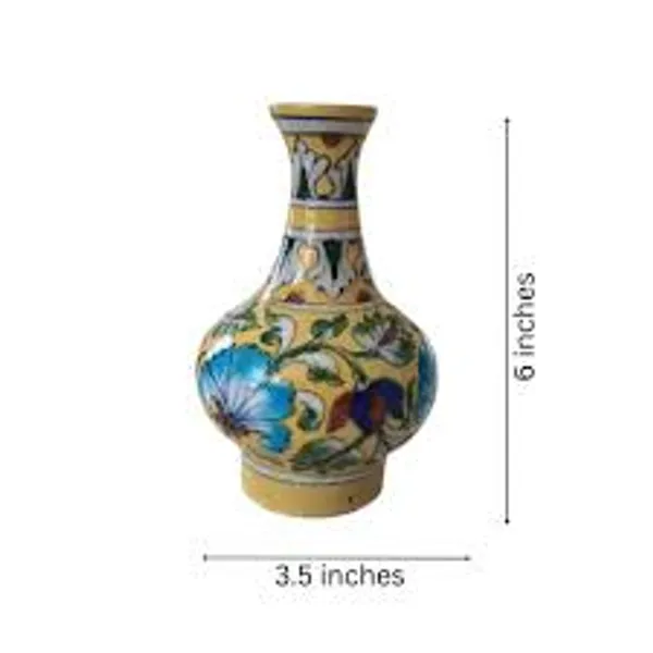 Blue_Pottery_Yellow_Floral_Bud_Vase