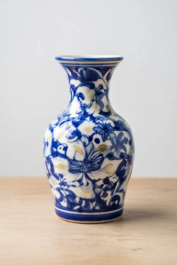 Blue_Pottery_Decorative_Vine_Blue_And_White_Bud_Vase