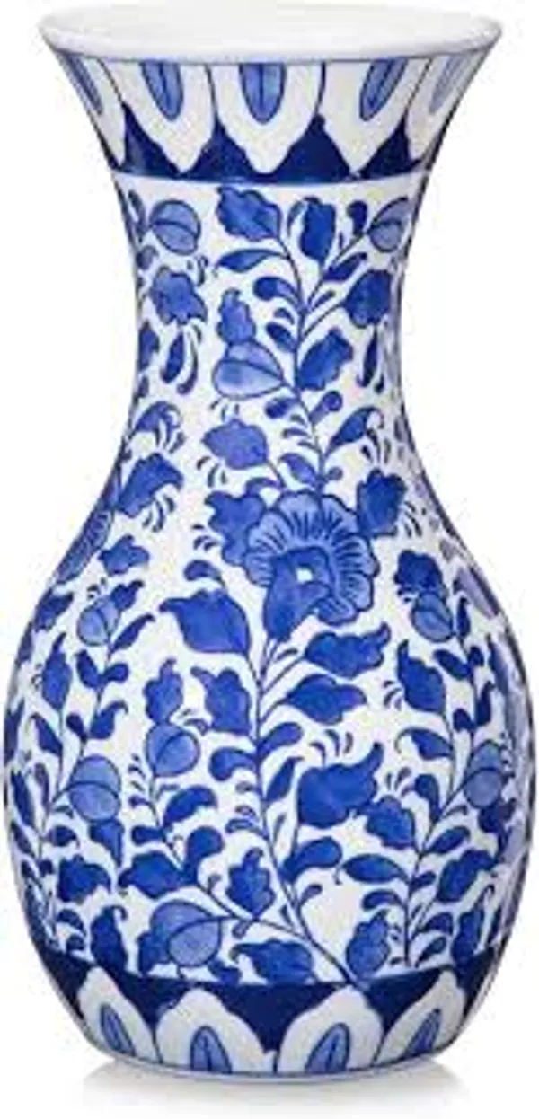 Blue_Pottery_Decorative_Vine_Blue_And_White_Bud_Vase