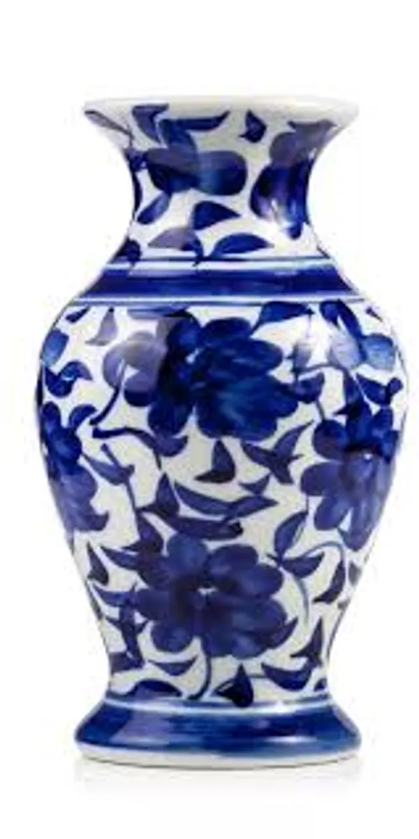 Blue_Pottery_Decorative_Vine_Blue_And_White_Bud_Vase