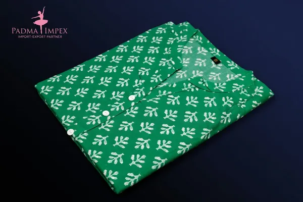 Green_Cotton_Emerald_Leaf_Stitched_Kurta_Set_For_Women