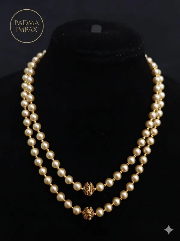 Gold_Plated_Dual_Strand_Pearl_Necklace_For_Women