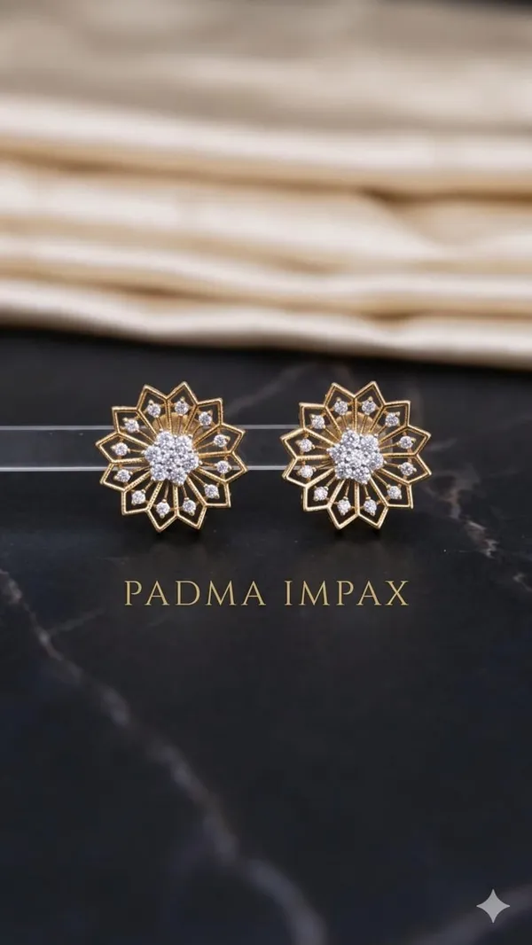 Gold_Plated_Filigree_Starburst_Stud_Earrings_For_Women