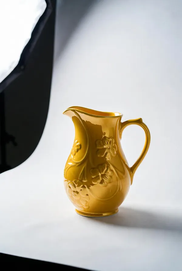 Blue_Pottery_Golden_Floral_Embossed_Decorative_Jug