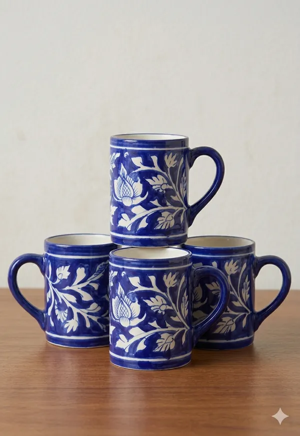 Blue_Pottery_Blue_White_Floral_Print_Coffee_Mug_Set_Of_4