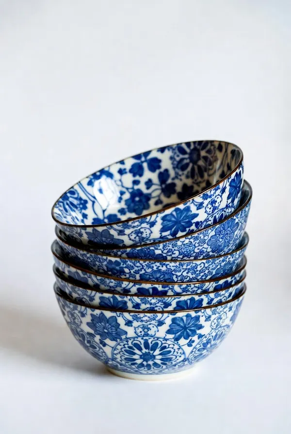Blue_Pottery_Floral_Blue_White_Bowl_Set_Of_6