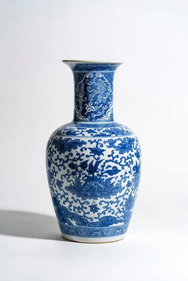 Blue_Pottery_Blue_White_Dragon_Motif_Decorative_Vase
