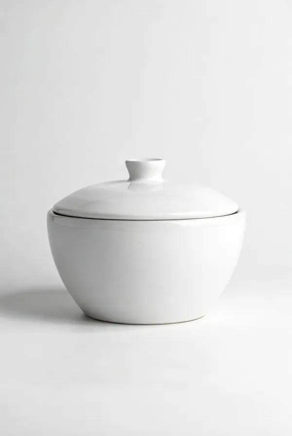 Blue_Pottery_White_Sugar_Pot_With_Lid