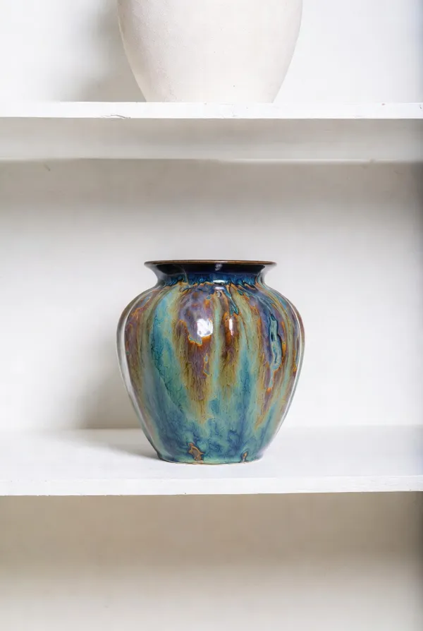 Blue_Pottery_Glazed_Multicolour_Round_Vase