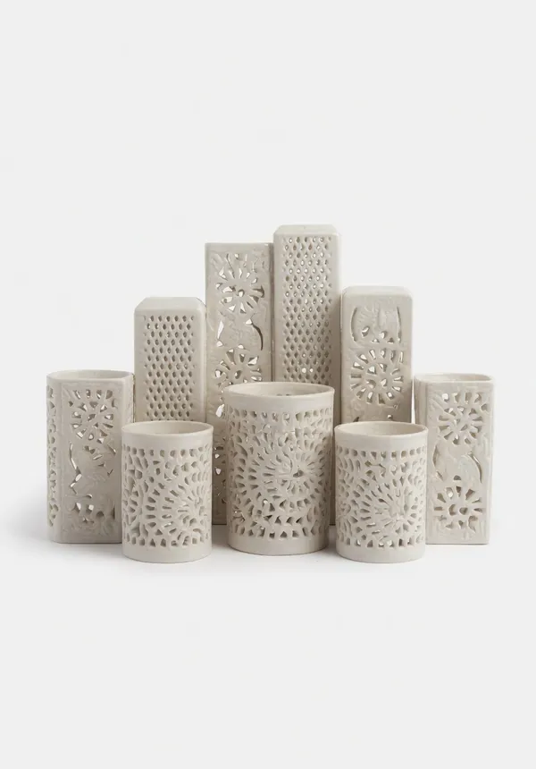 Blue_Pottery_Cutout_Pattern_Off_White_Candle_Holder_Set