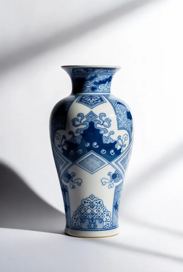 Blue_Pottery_Decorative_Blue_And_White_Hand-Painted_Vase