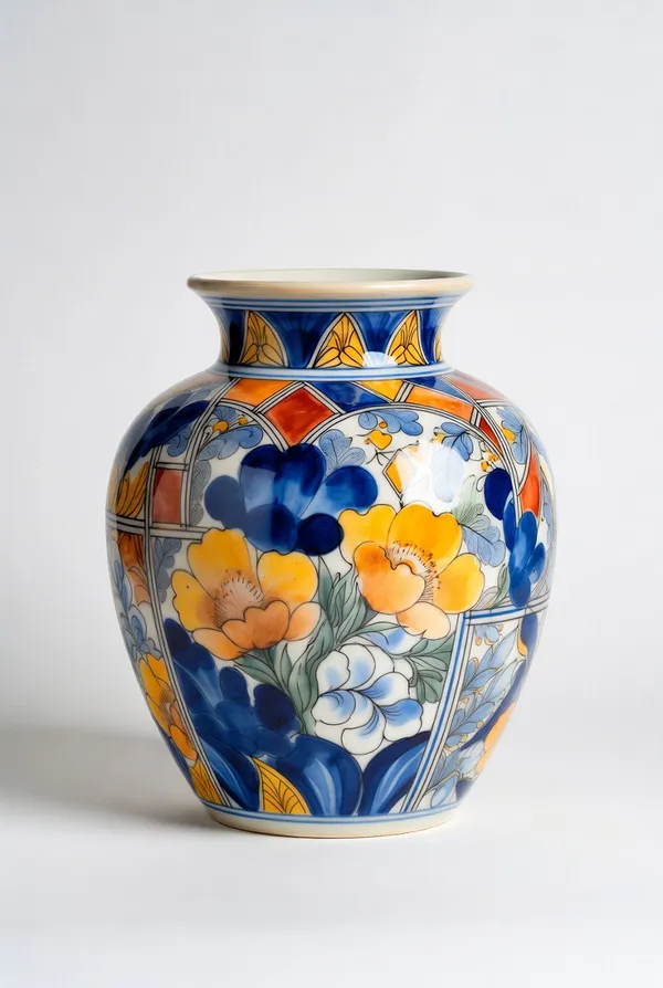 Blue_Pottery_Decorative_Multicolour_Handpainted_Floral_Vase