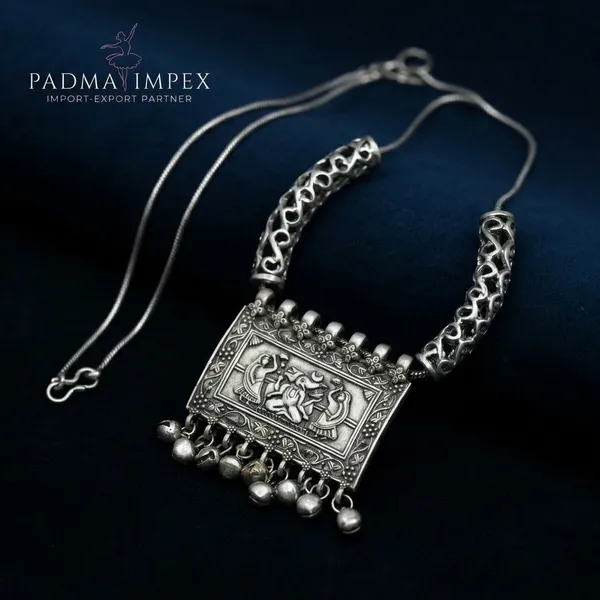 Silver_Plated_Oxidized_Tribal_Deity_Pendant_Necklace_For_Women