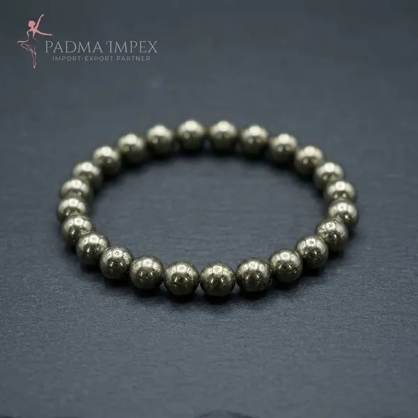 Silver_Bead_Metallic_Pyrite_Bracelet_For_Women