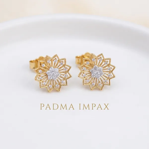 Gold_Plated_Filigree_Starburst_Stud_Earrings_For_Women