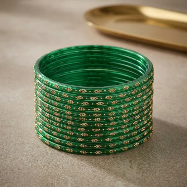 Green_Glass_Bangle_Set_For_Women