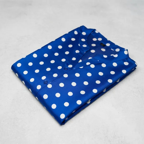 Blue_Cotton_Polka_Dot_Kurta_For_Women