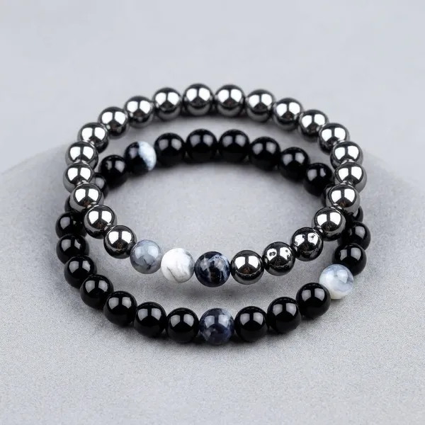 Silver_And_Black_Beads_Hematite_Onyx_Bracelet_For_Women_Pack_Of_2