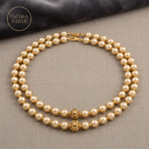 Gold_Plated_Dual_Strand_Pearl_Necklace_For_Women