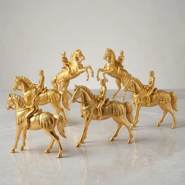 Gold_Plated_Decorative_Horse_Figurine_Set