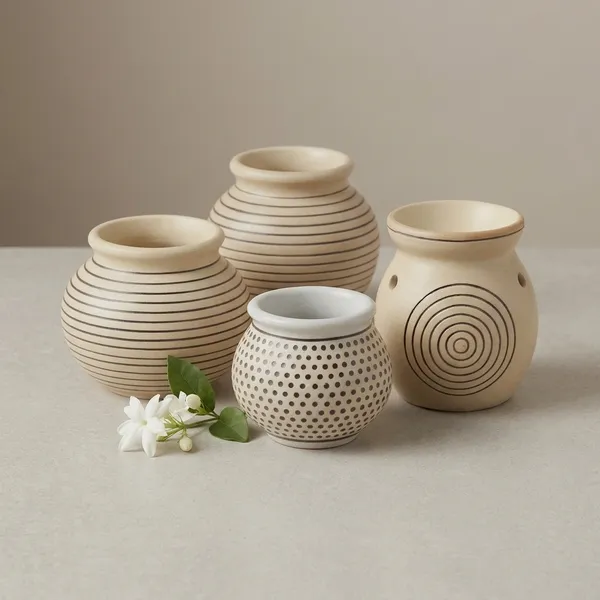 Blue_Pottery_Decorative_Textured_Beige_Decorative_Vase_Set