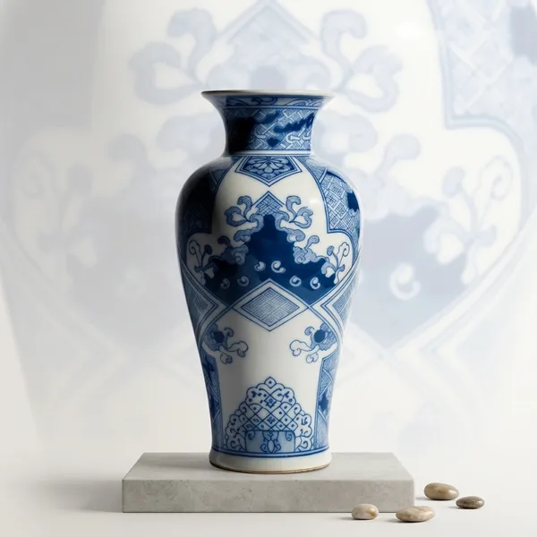 Blue_Pottery_Decorative_Blue_And_White_Hand-Painted_Vase