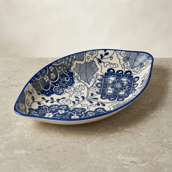 Blue_Pottery_Blue_And_White_Oval_Serving_Dish