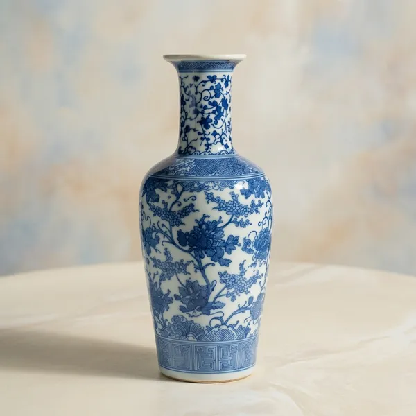 Porcelain_Blue_White_Floral_Pattern_Decorative_Vase