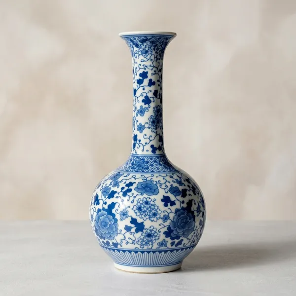 Porcelain_Floral_Blue_White_Long_Neck_Vase