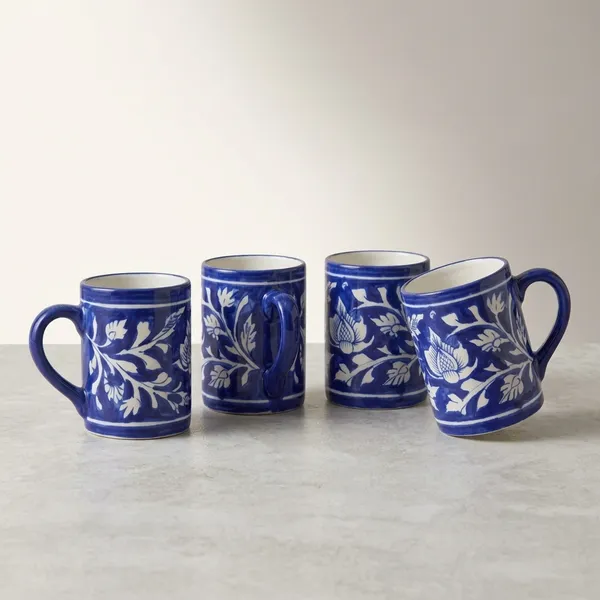 Blue_Pottery_Blue_White_Floral_Print_Coffee_Mug_Set_Of_4