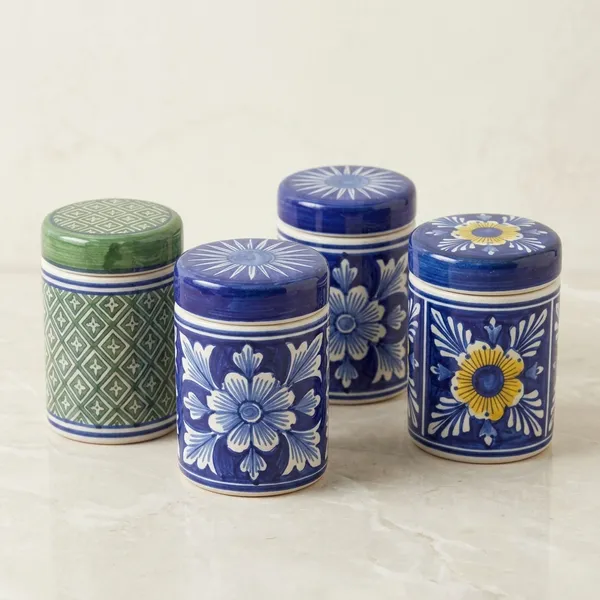 Blue_Pottery_Blue_Floral_Airtight_Storage_Jar_Set_Of_4