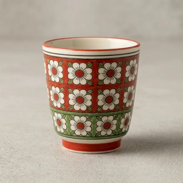 Blue_Pottery_Hand-Painted_Geometric_Border_Floral_Cup