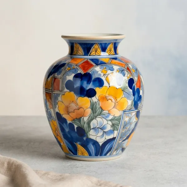 Blue_Pottery_Decorative_Multicolour_Handpainted_Floral_Vase