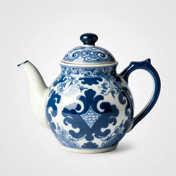Porcelain_Floral_Blue_And_White_Teapot_With_Lid