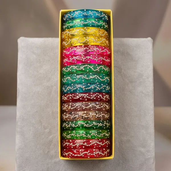 Multicolour_Acrylic_Glitter_Bangles_Set_For_Women