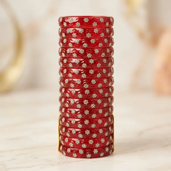 Red_Crystal_Floral_Embellished_Bangles_Set_For_Women