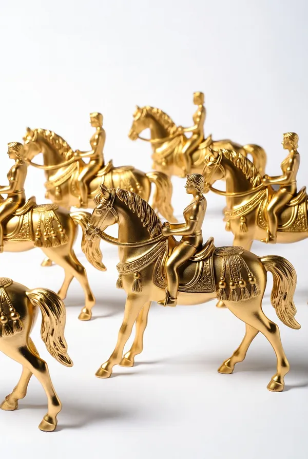 Gold_Plated_Decorative_Horse_Figurine_Set