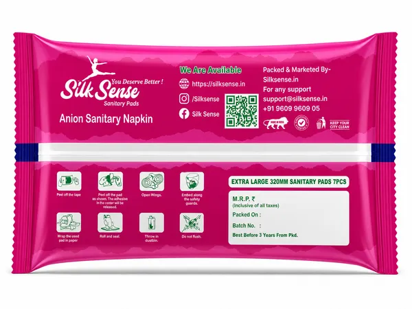 Silk_Sense_Xxl_Anion_Sanitary_Pads_With_Wings_320Mm_7_Pieces_Pack_of_5