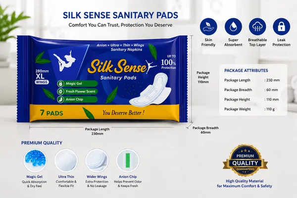 Silk_Sense_Xl_Ultra_Thin_Anion_Sanitary_Pads_With_Wings_-_280Mm,_7_Pieces_Pack_of_5