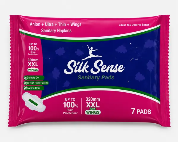 Silk_Sense_Xxl_Anion_Sanitary_Pads_With_Wings_320Mm_7_Pieces_Pack_of_5