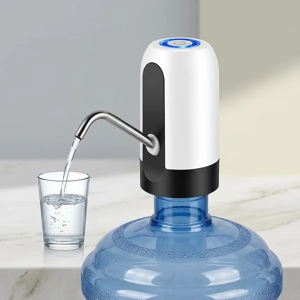 White_Plastic_Electric_Rechargeable_Water_Dispenser_Pump_For_Bottles