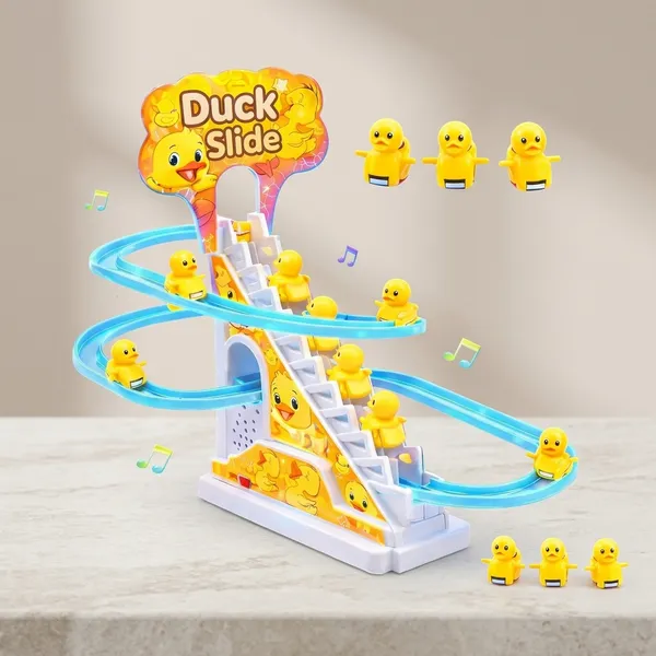 Yellow_Duck_Spiral_Slide_Musical_Track_Toy_For_Kids
