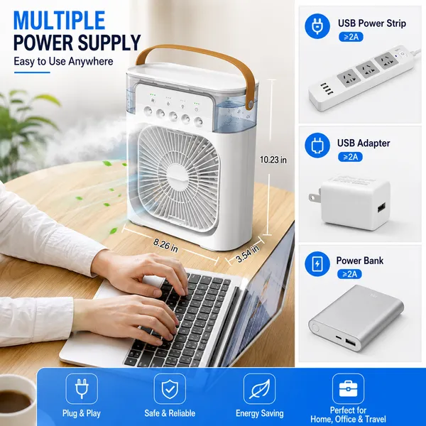 White_Plastic_Portable_7-Color_LED_Mini_Air_Cooler_Fan