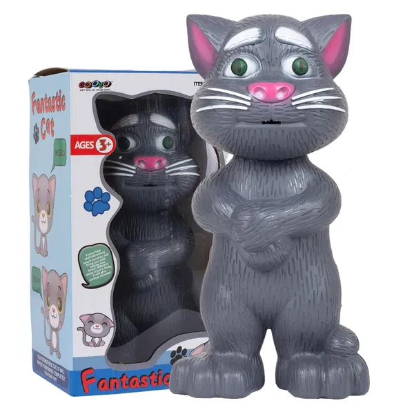 Grey_Interactive_Talking_Cat_Toy_With_Touch_Sensor_For_Kids