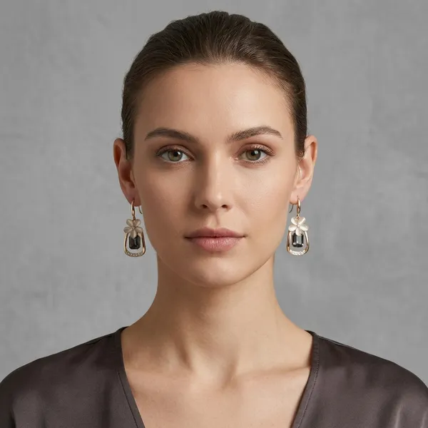Gold_Tone_Grey_Stone_Floral_Drop_Earrings_For_Women