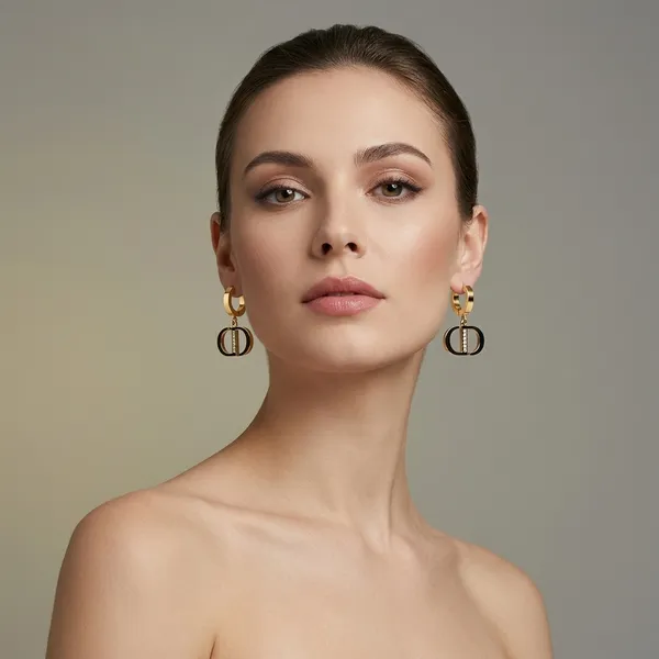 Gold_Tone_Crystal_Cd_Logo_Charm_Drop_Earrings_For_Women
