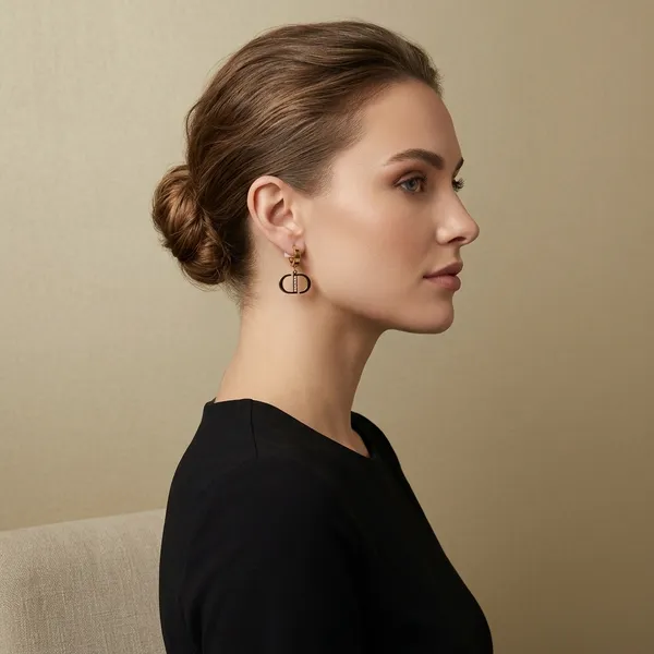 Gold_Tone_Crystal_Cd_Logo_Charm_Drop_Earrings_For_Women